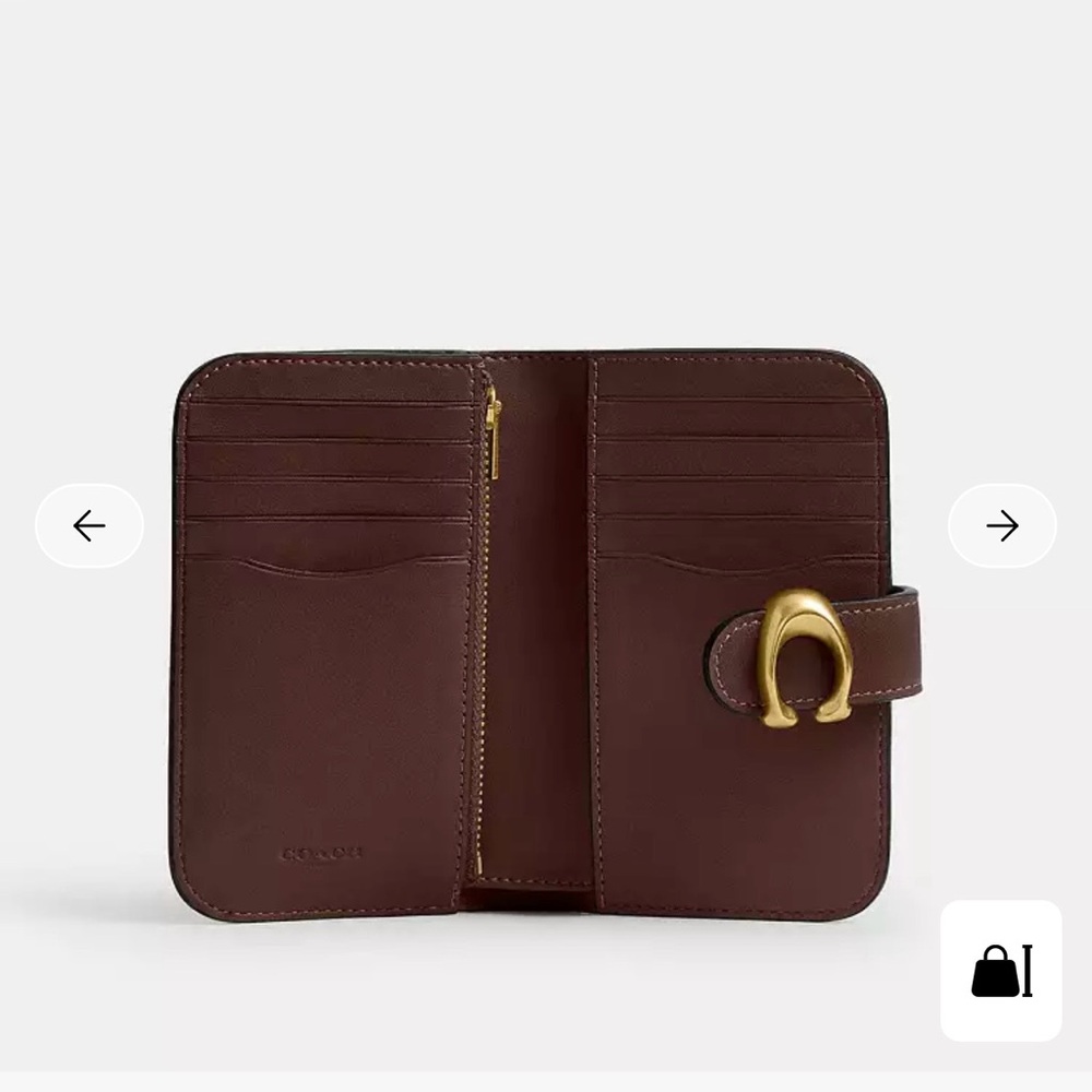 Coach Brown Tabby Wallet with Gold Clasp - Picture 5 of 11